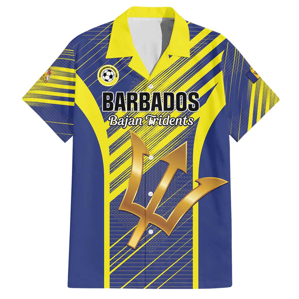 Custom Barbados Football Hawaiian Shirt Go Champions Bajan Tridents