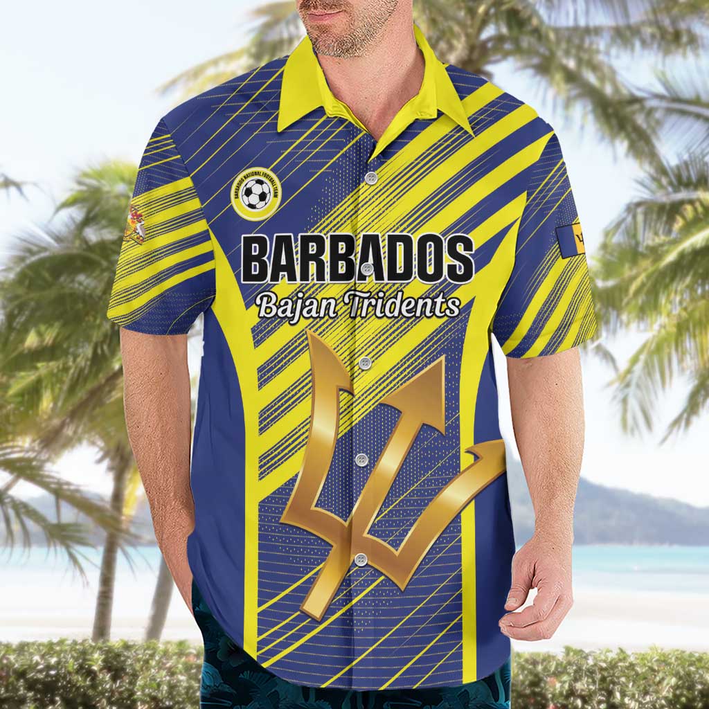 Custom Barbados Football Hawaiian Shirt Go Champions Bajan Tridents