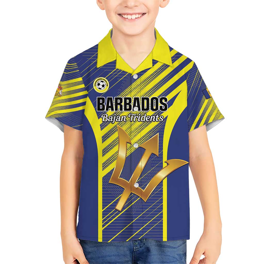 Custom Barbados Football Hawaiian Shirt Go Champions Bajan Tridents