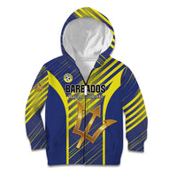 Custom Barbados Football Kid Hoodie Go Champions Bajan Tridents