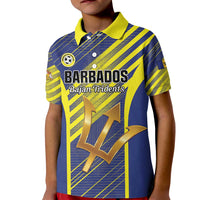 Custom Barbados Football Kid Polo Shirt Go Champions Bajan Tridents