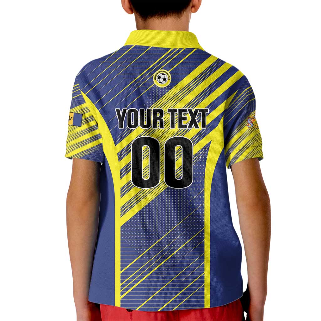 Custom Barbados Football Kid Polo Shirt Go Champions Bajan Tridents