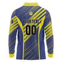 Custom Barbados Football Long Sleeve Polo Shirt Go Champions Bajan Tridents