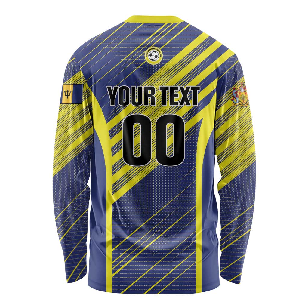 Custom Barbados Football Long Sleeve Shirt Go Champions Bajan Tridents