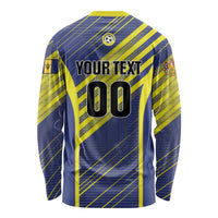 Custom Barbados Football Long Sleeve Shirt Go Champions Bajan Tridents