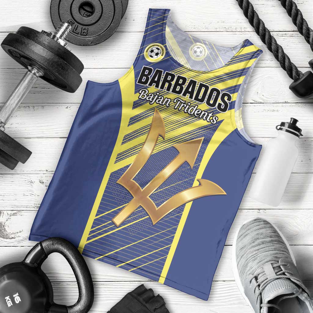Custom Barbados Football Men Tank Top Go Champions Bajan Tridents