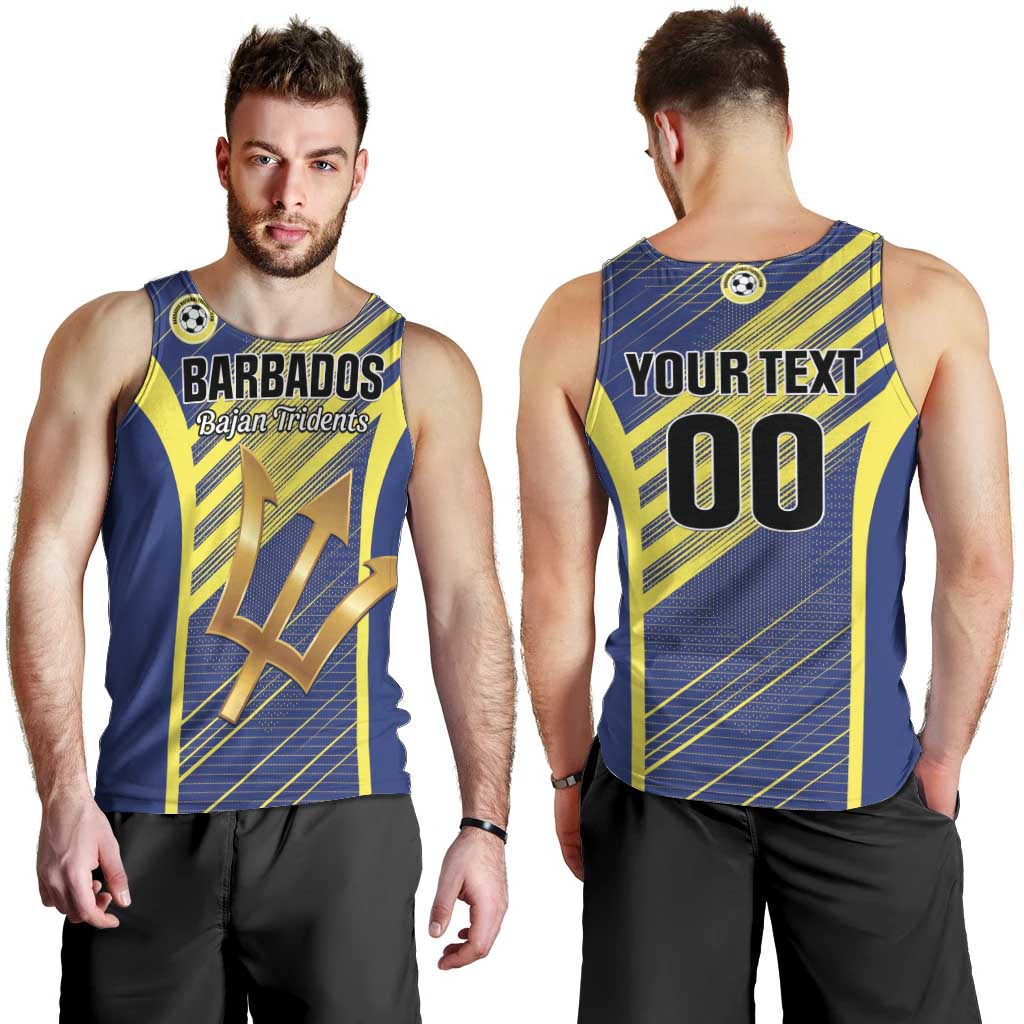 Custom Barbados Football Men Tank Top Go Champions Bajan Tridents