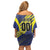 Custom Barbados Football Off Shoulder Short Dress Go Champions Bajan Tridents