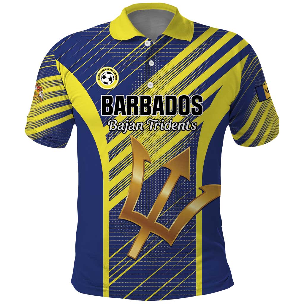 Custom Barbados Football Polo Shirt Go Champions Bajan Tridents