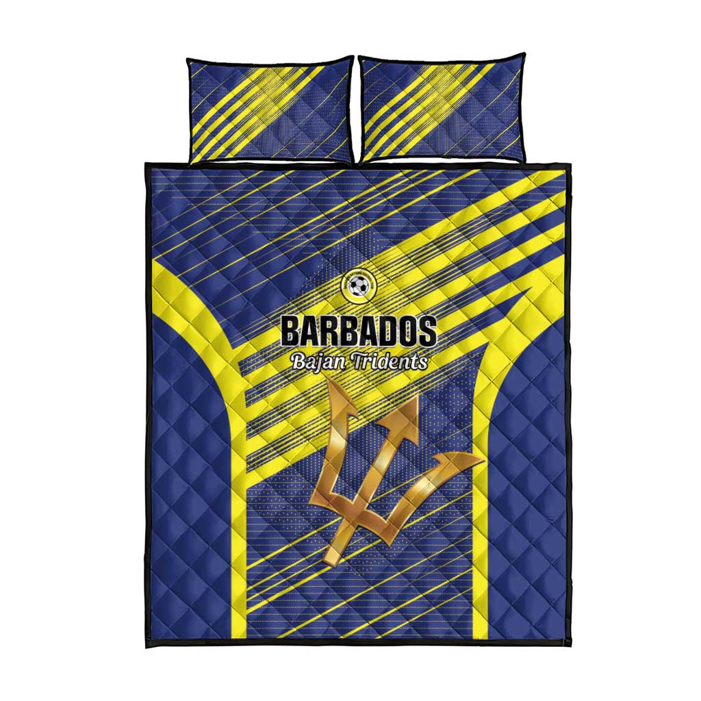 Barbados Football Quilt Bed Set Go Champions Bajan Tridents
