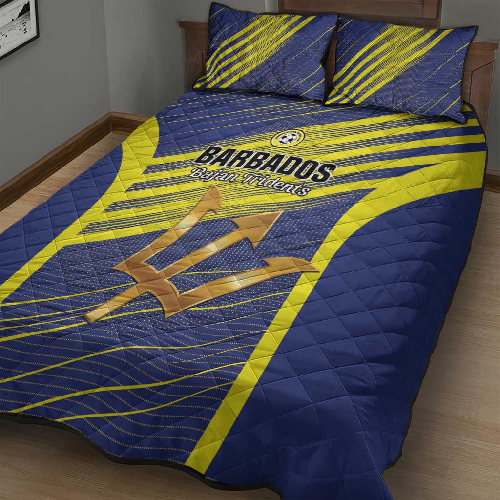 Barbados Football Quilt Bed Set Go Champions Bajan Tridents
