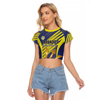 Custom Barbados Football Raglan Cropped T Shirt Go Champions Bajan Tridents