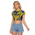 Custom Barbados Football Raglan Cropped T Shirt Go Champions Bajan Tridents