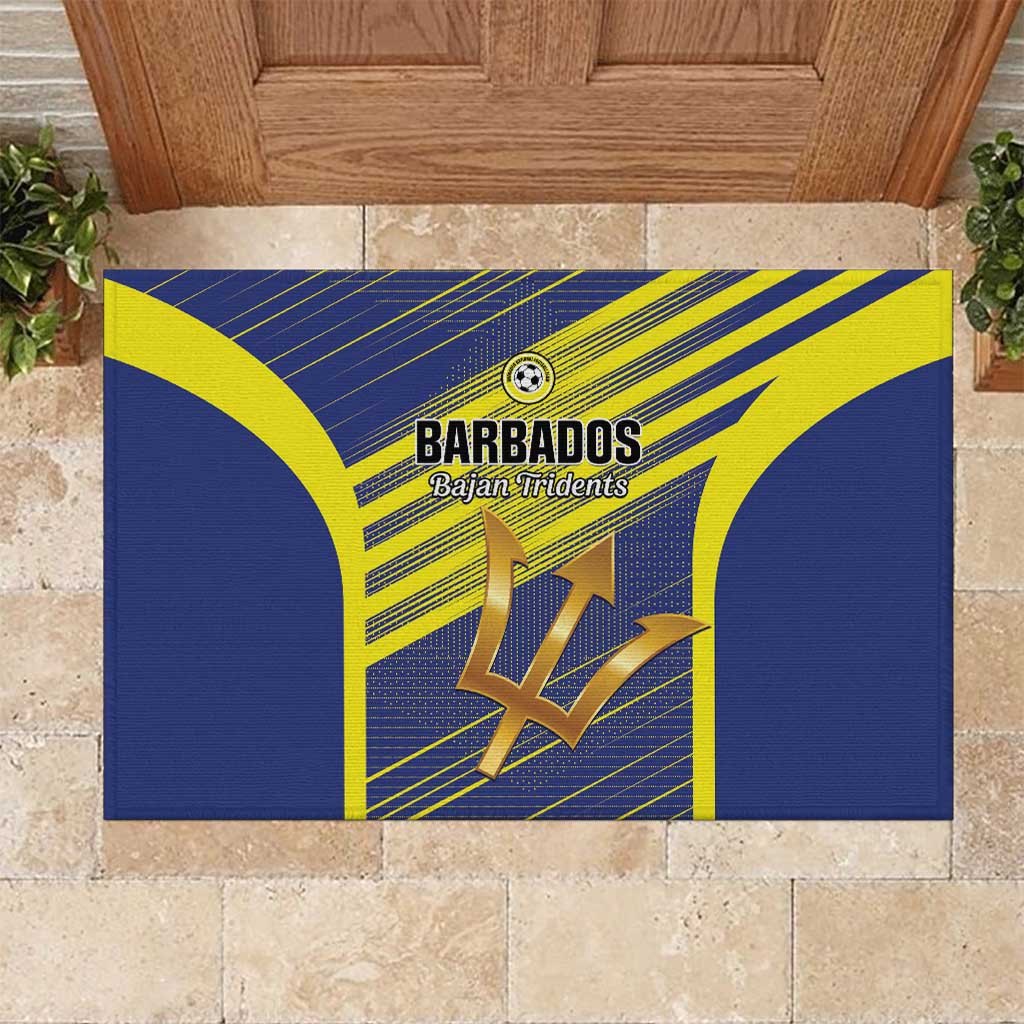 Barbados Football Rubber Doormat Go Champions Bajan Tridents