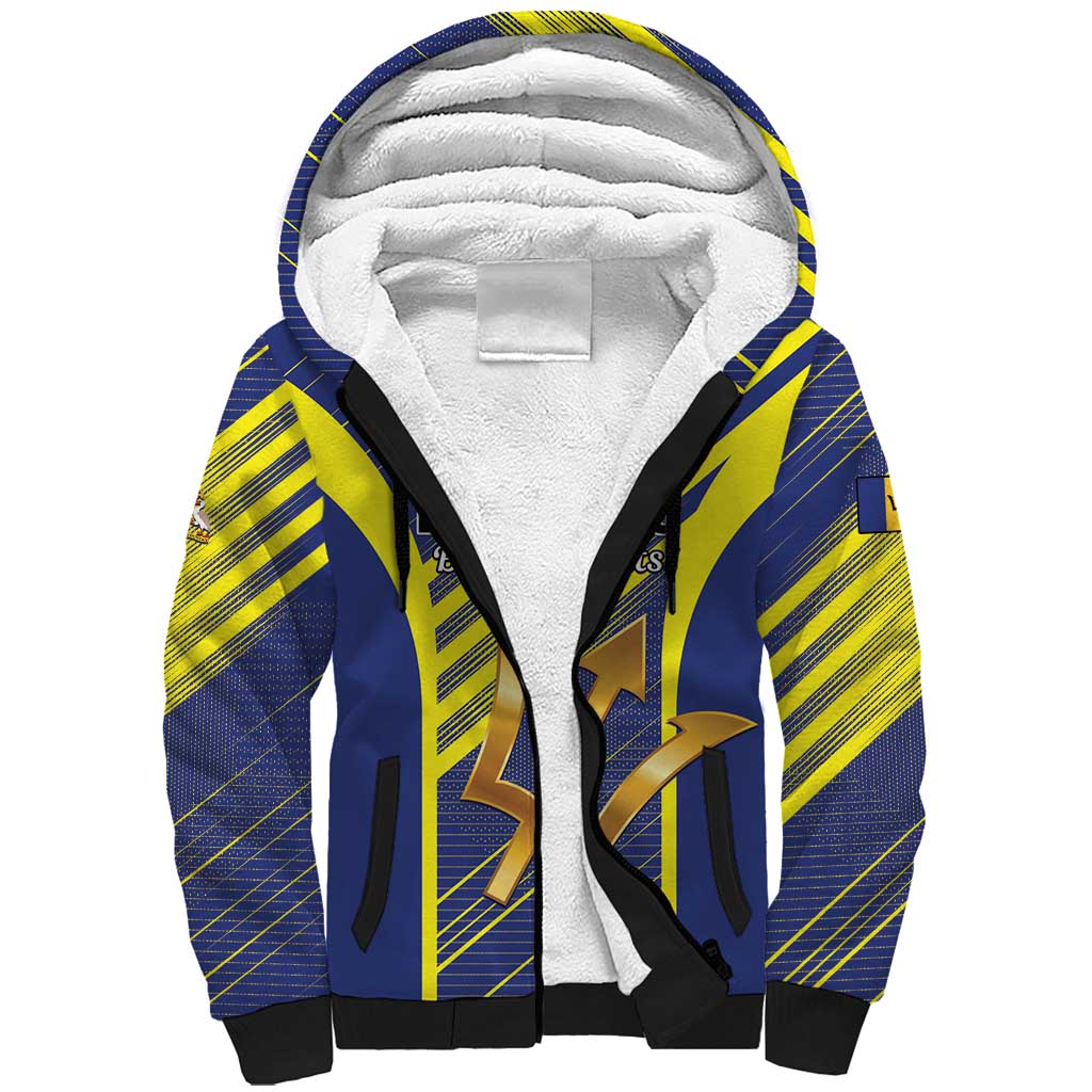 Custom Barbados Football Sherpa Hoodie Go Champions Bajan Tridents