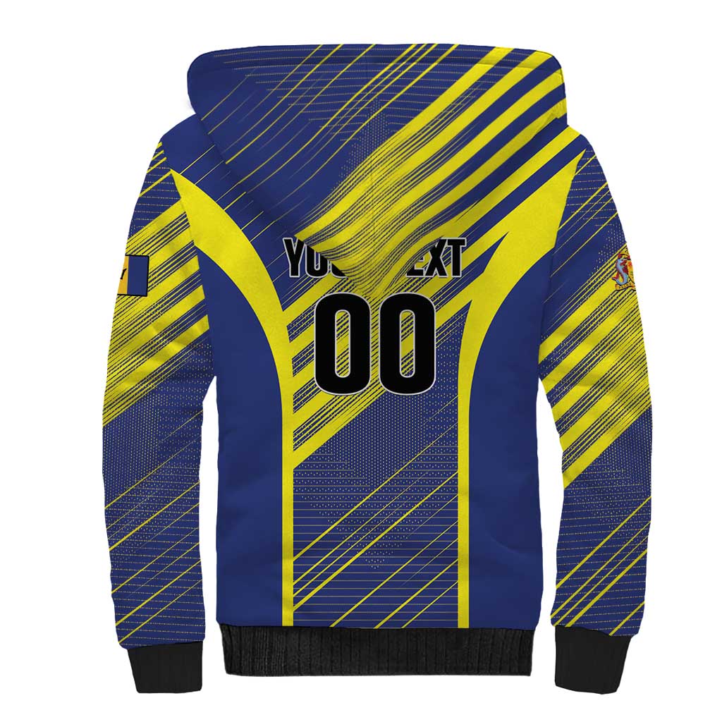 Custom Barbados Football Sherpa Hoodie Go Champions Bajan Tridents