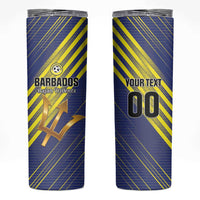 Custom Barbados Football Skinny Tumbler Go Champions Bajan Tridents