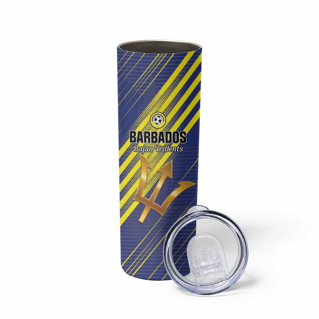 Custom Barbados Football Skinny Tumbler Go Champions Bajan Tridents