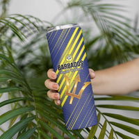 Custom Barbados Football Skinny Tumbler Go Champions Bajan Tridents