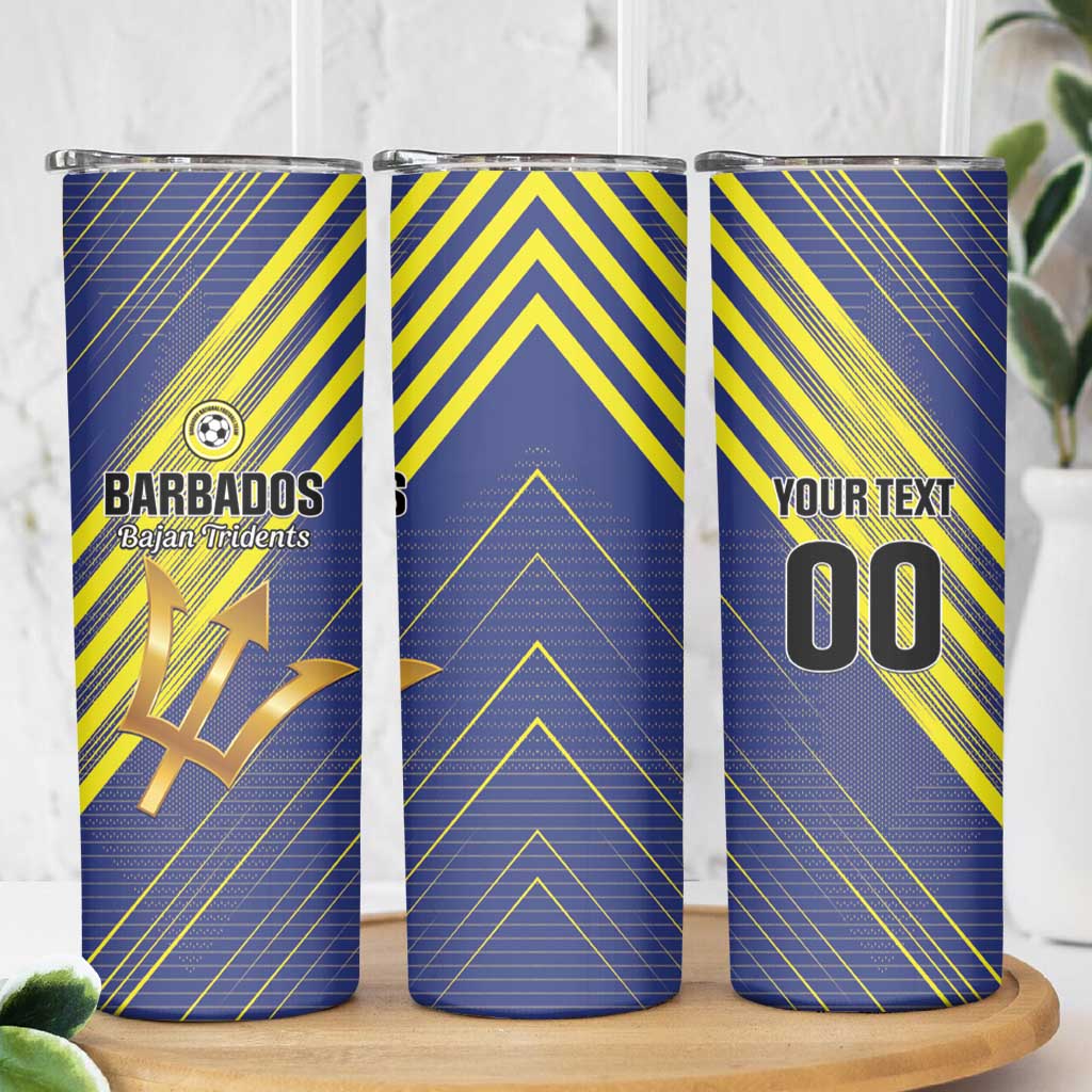 Custom Barbados Football Skinny Tumbler Go Champions Bajan Tridents