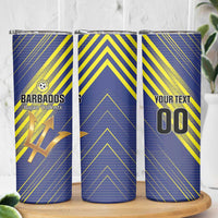 Custom Barbados Football Skinny Tumbler Go Champions Bajan Tridents