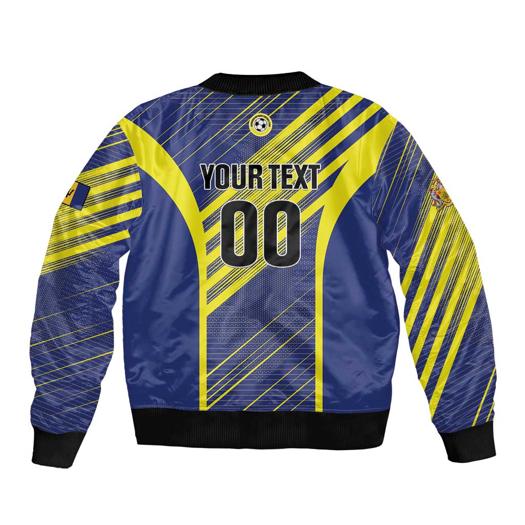 Custom Barbados Football Sleeve Zip Bomber Jacket Go Champions Bajan Tridents