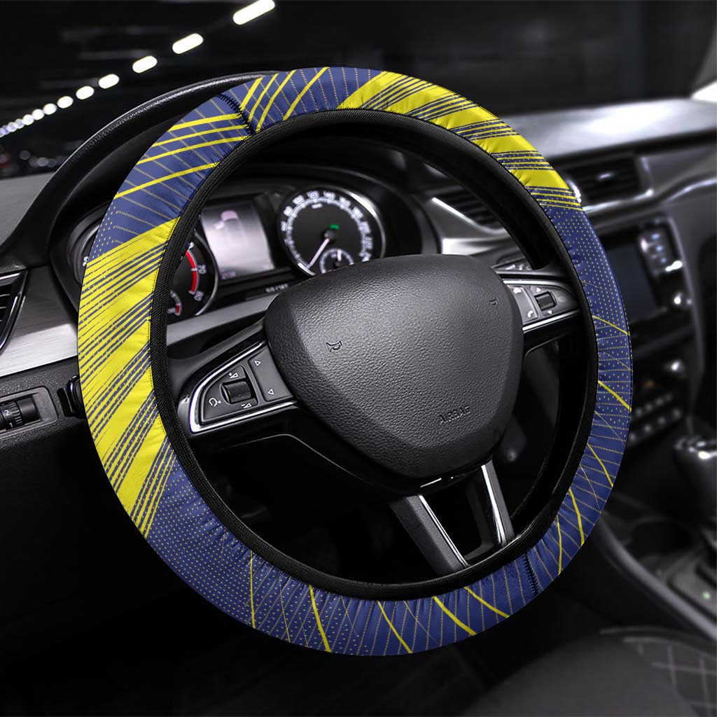 Barbados Football Steering Wheel Cover Go Champions Bajan Tridents