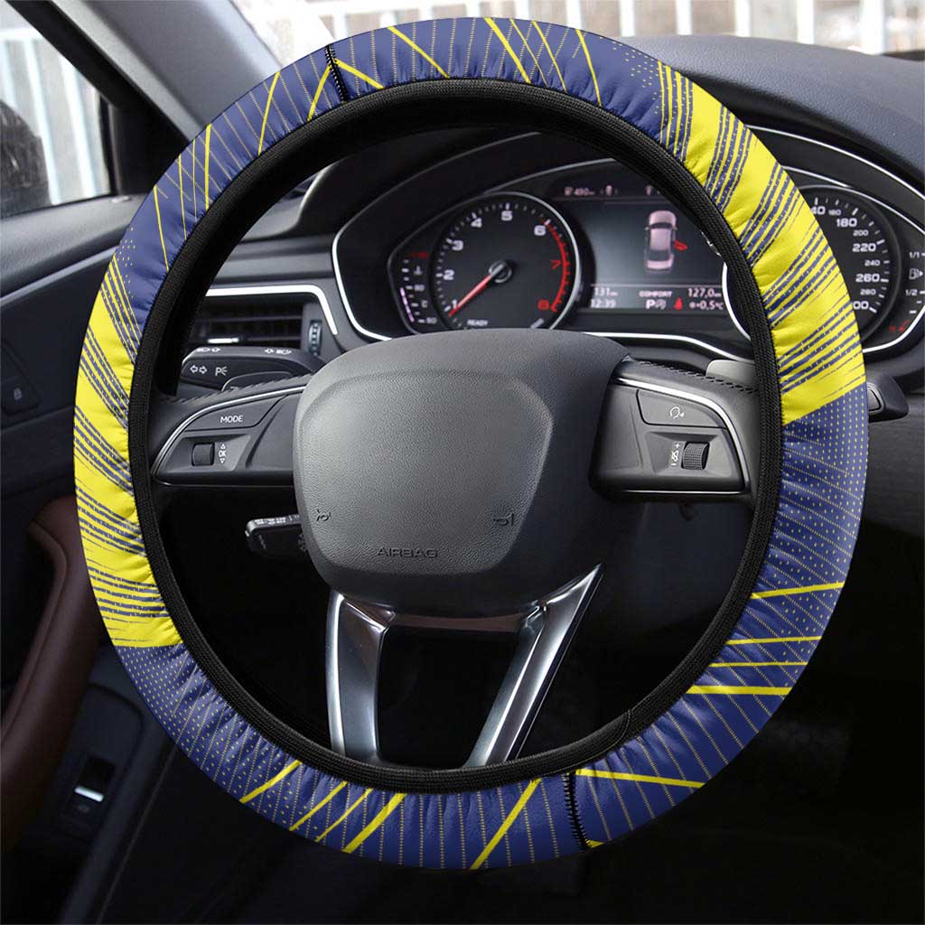 Barbados Football Steering Wheel Cover Go Champions Bajan Tridents