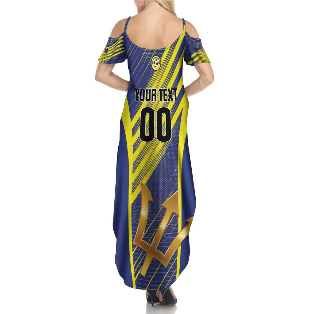 Custom Barbados Football Summer Maxi Dress Go Champions Bajan Tridents