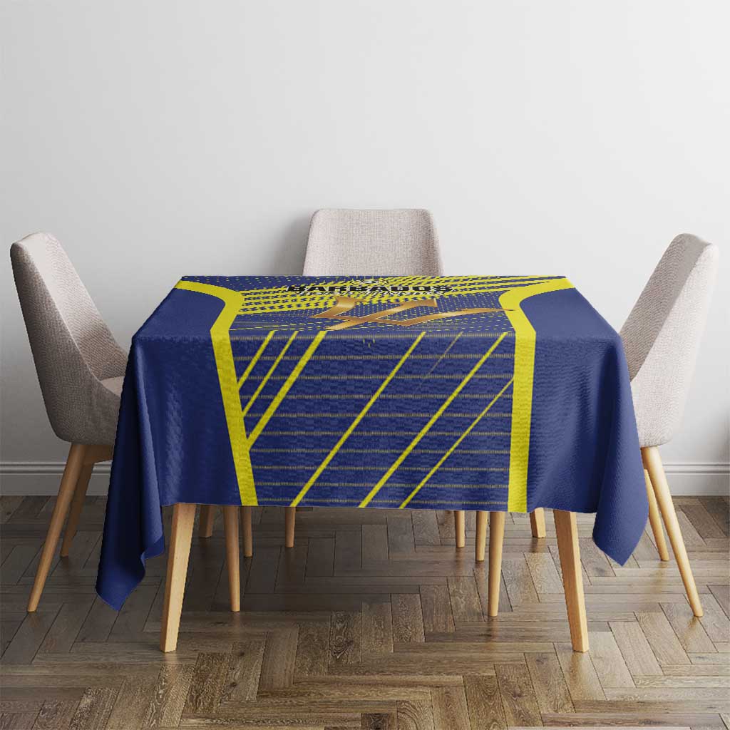 Barbados Football Tablecloth Go Champions Bajan Tridents