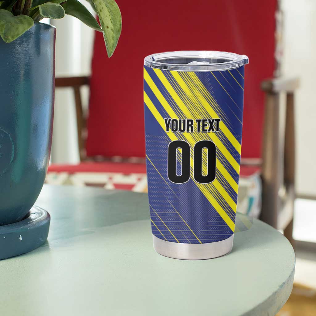 Custom Barbados Football Tumbler Cup Go Champions Bajan Tridents