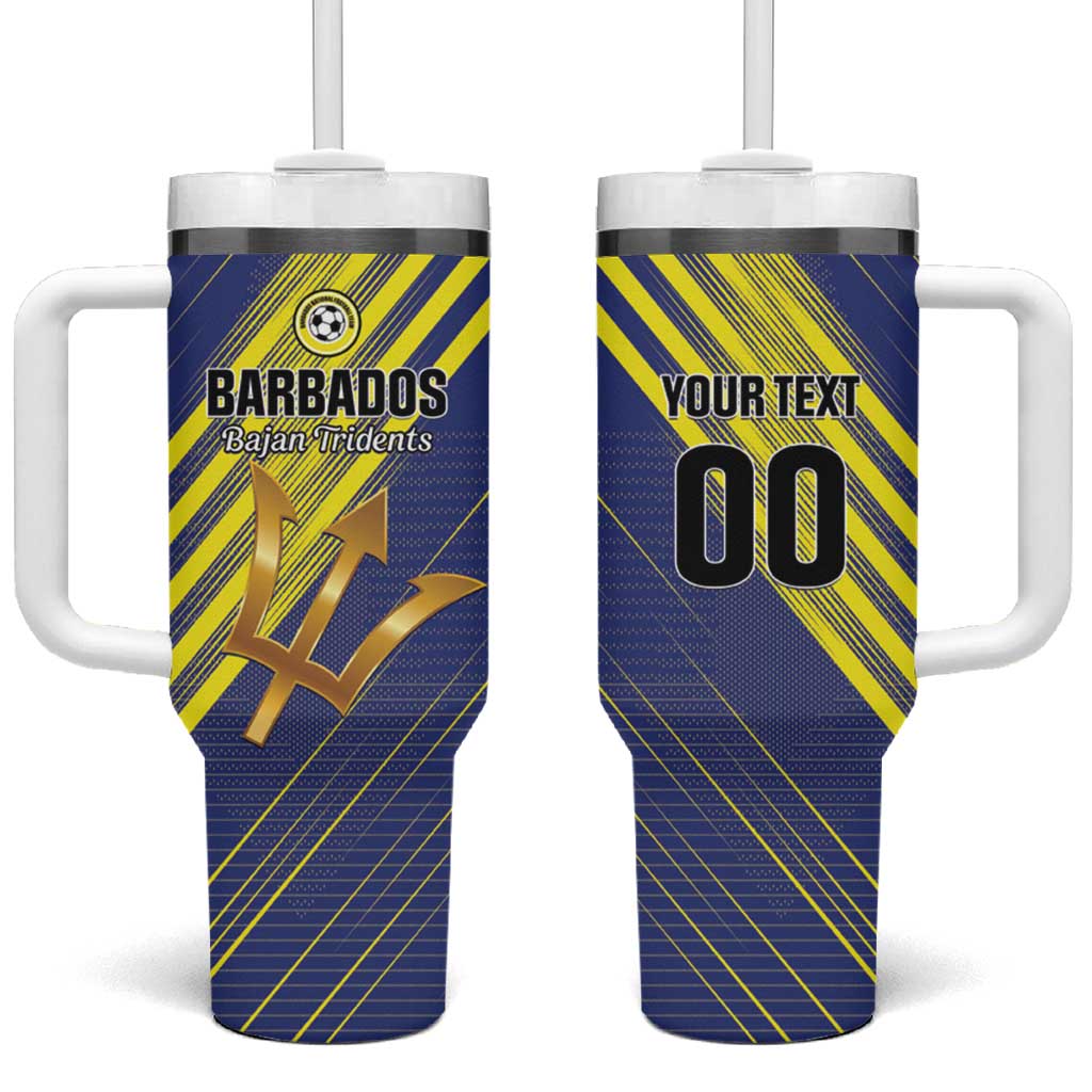 Custom Barbados Football Tumbler With Handle Go Champions Bajan Tridents