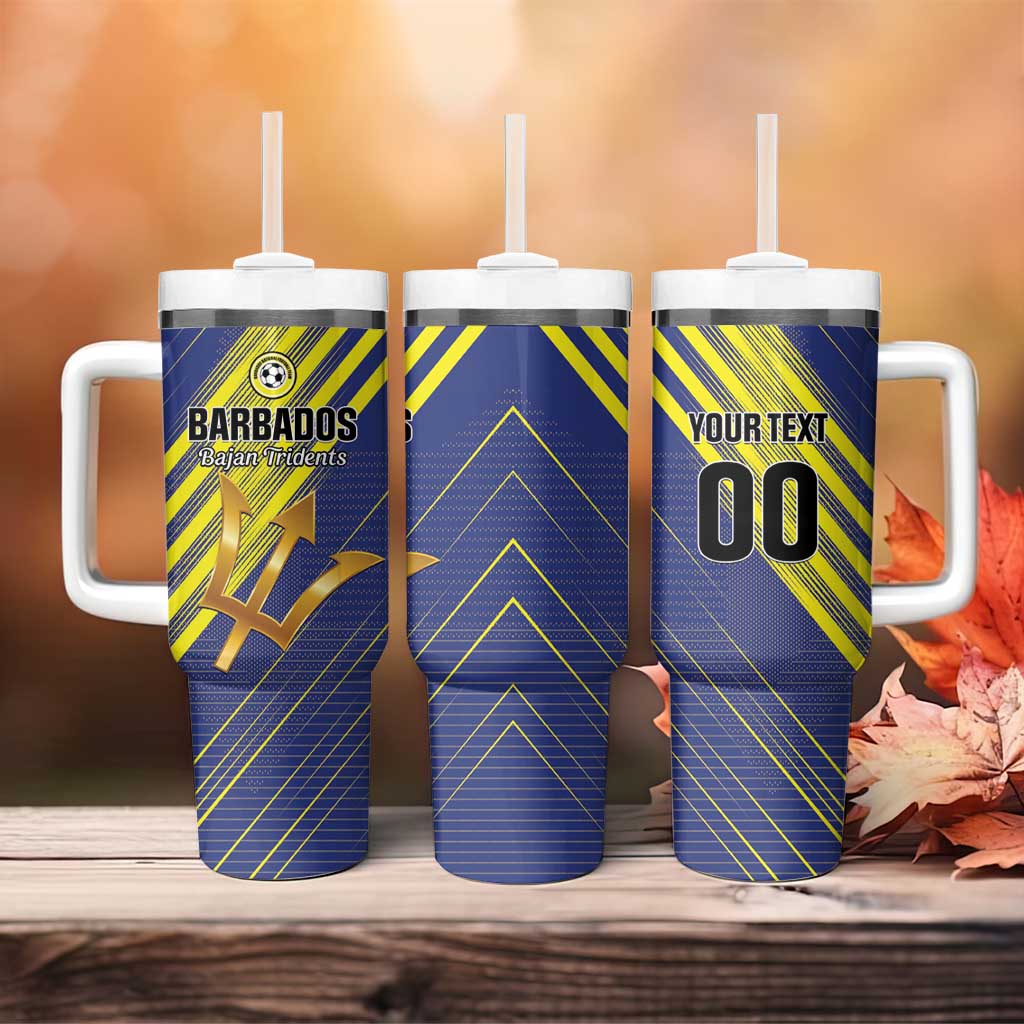 Custom Barbados Football Tumbler With Handle Go Champions Bajan Tridents