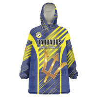 Custom Barbados Football Wearable Blanket Hoodie Go Champions Bajan Tridents