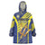 Custom Barbados Football Wearable Blanket Hoodie Go Champions Bajan Tridents