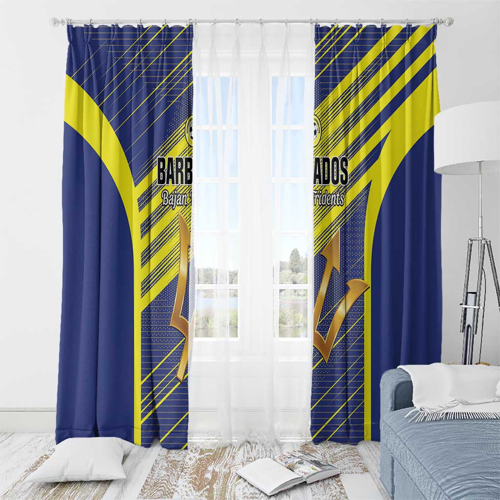 Barbados Football Window Curtain Go Champions Bajan Tridents