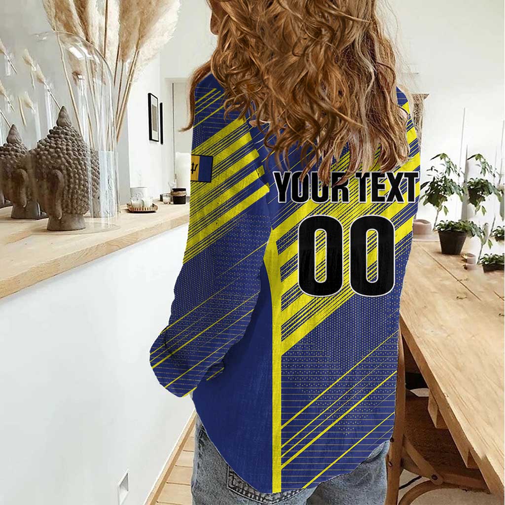 Custom Barbados Football Women Casual Shirt Go Champions Bajan Tridents