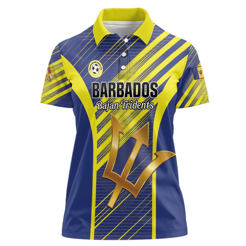 Custom Barbados Football Women Polo Shirt Go Champions Bajan Tridents