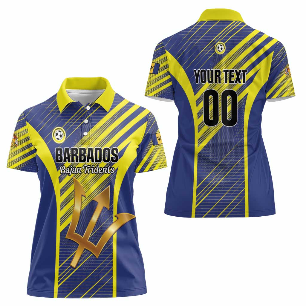 Custom Barbados Football Women Polo Shirt Go Champions Bajan Tridents