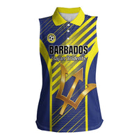 Custom Barbados Football Women Sleeveless Polo Shirt Go Champions Bajan Tridents