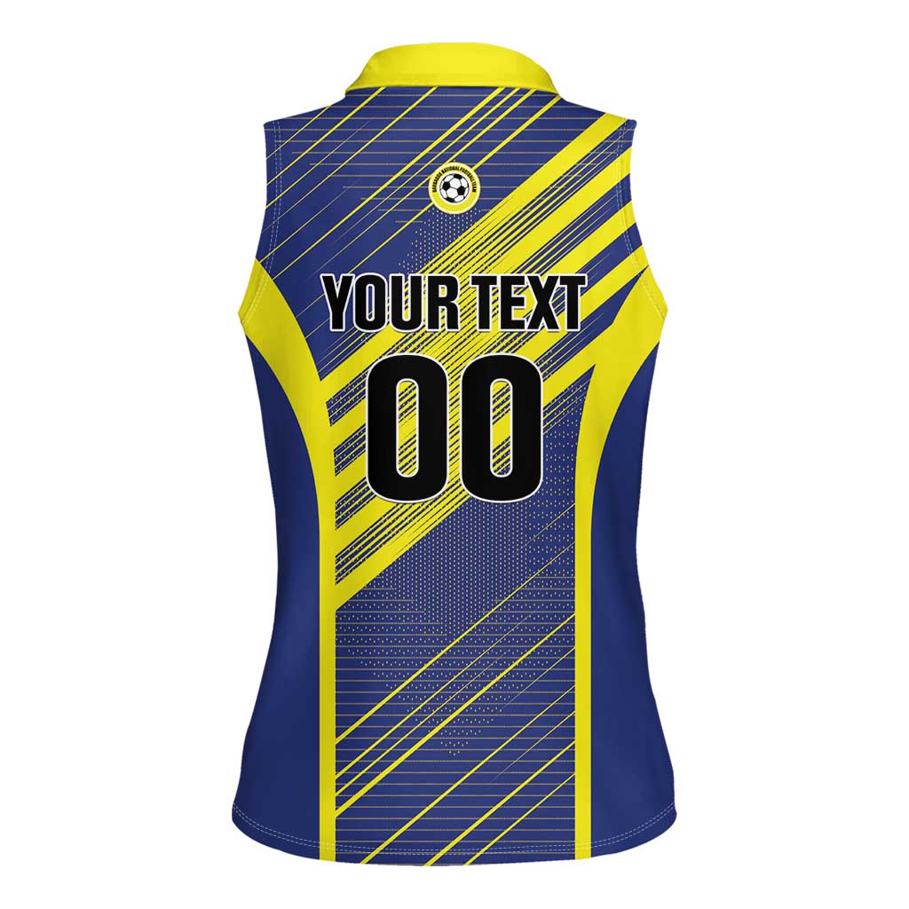 Custom Barbados Football Women Sleeveless Polo Shirt Go Champions Bajan Tridents