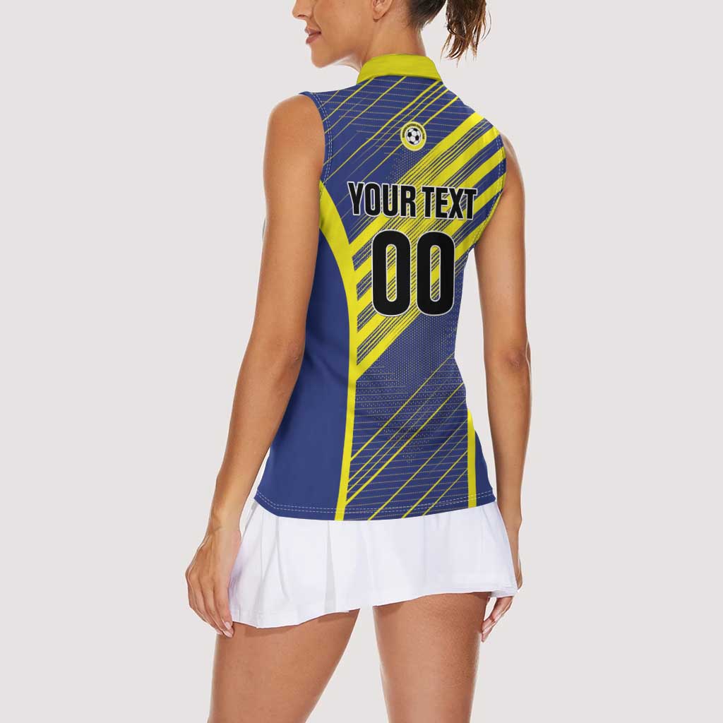 Custom Barbados Football Women Sleeveless Polo Shirt Go Champions Bajan Tridents