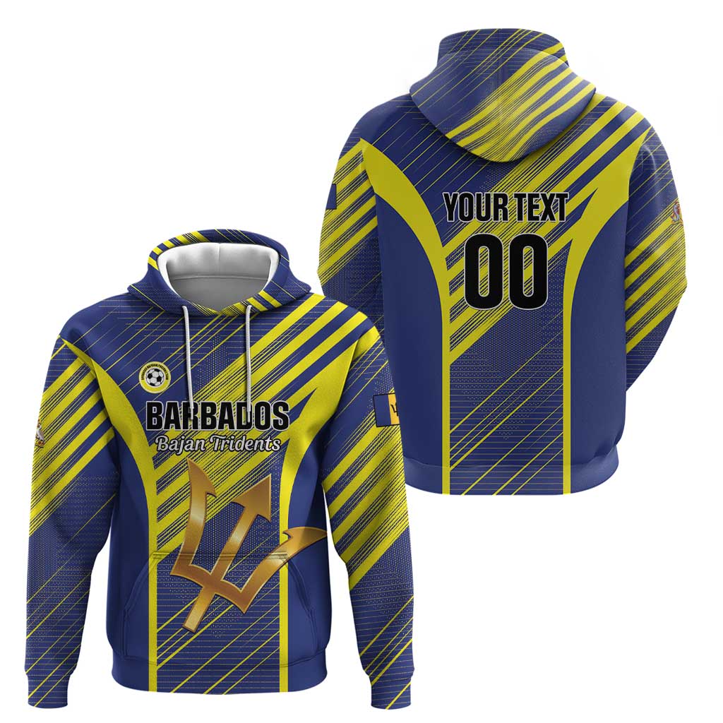Custom Barbados Football Zip Hoodie Go Champions Bajan Tridents