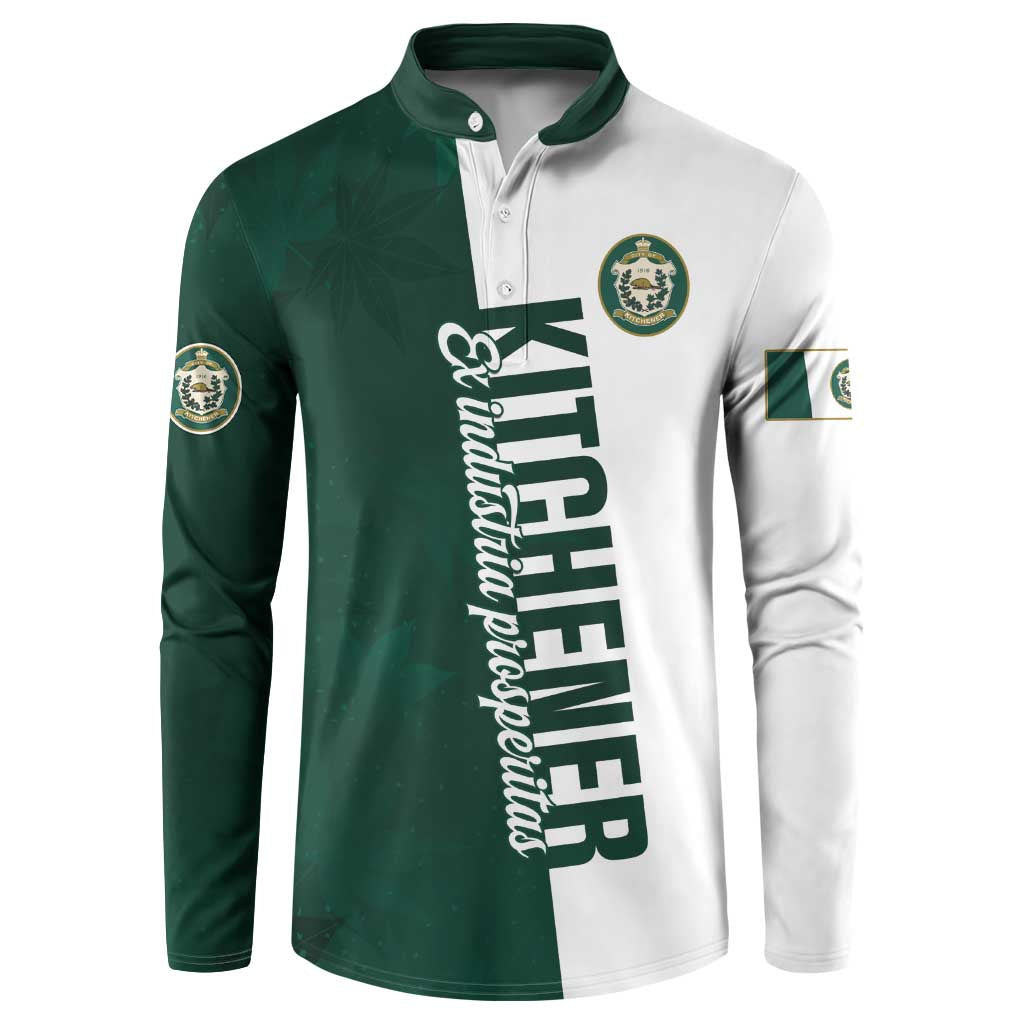 Personalised Canada Kitchener Button Sweatshirt Ex Industria Prosperitas