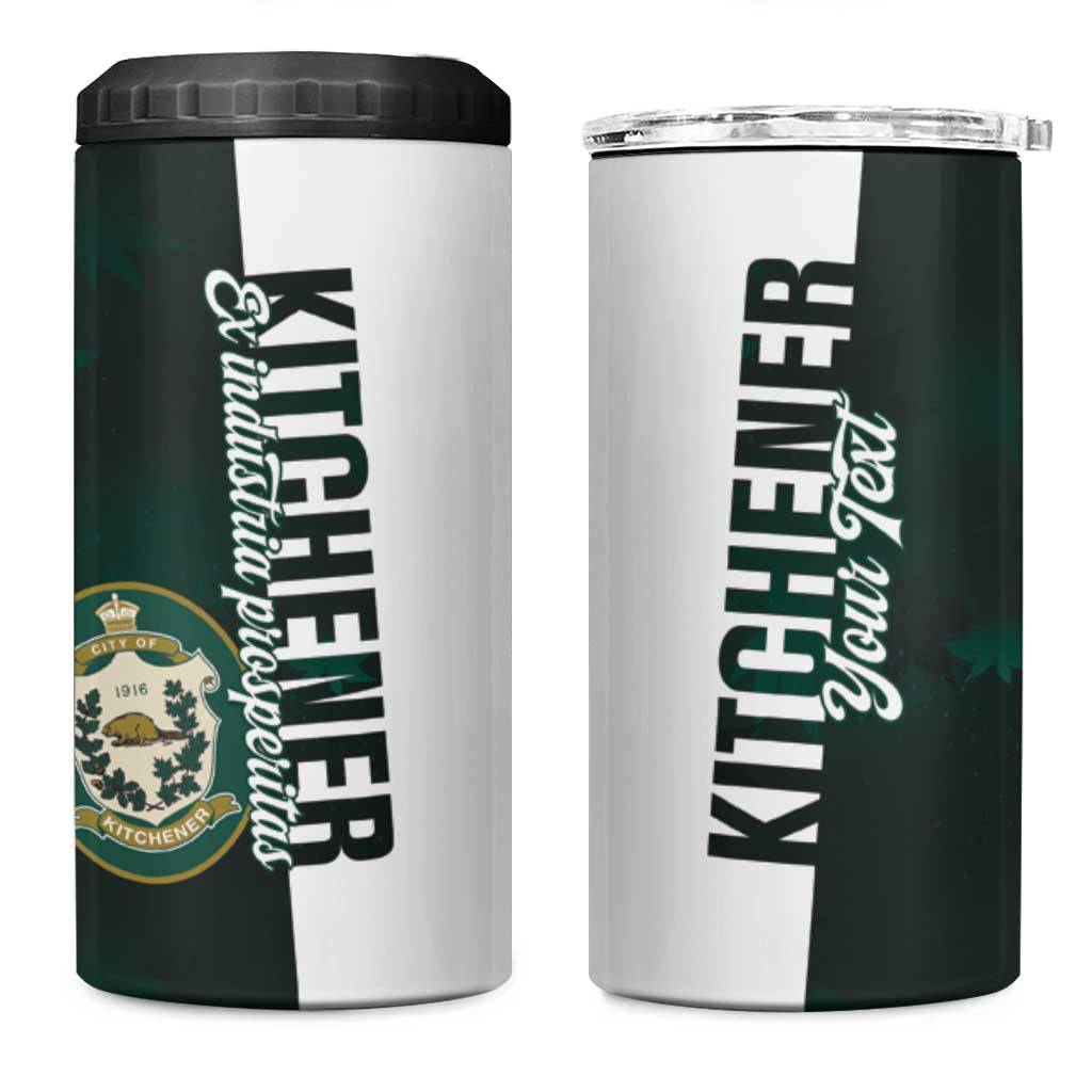 Personalised Canada Kitchener 4 in 1 Can Cooler Tumbler Ex Industria Prosperitas