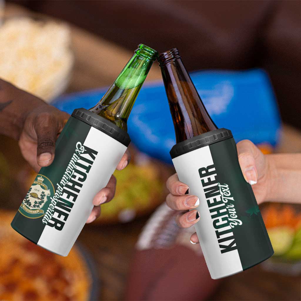 Personalised Canada Kitchener 4 in 1 Can Cooler Tumbler Ex Industria Prosperitas