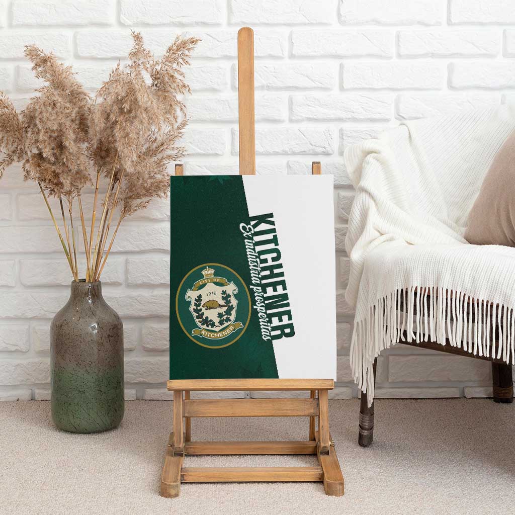 Personalised Canada Kitchener Canvas Wall Art Ex Industria Prosperitas