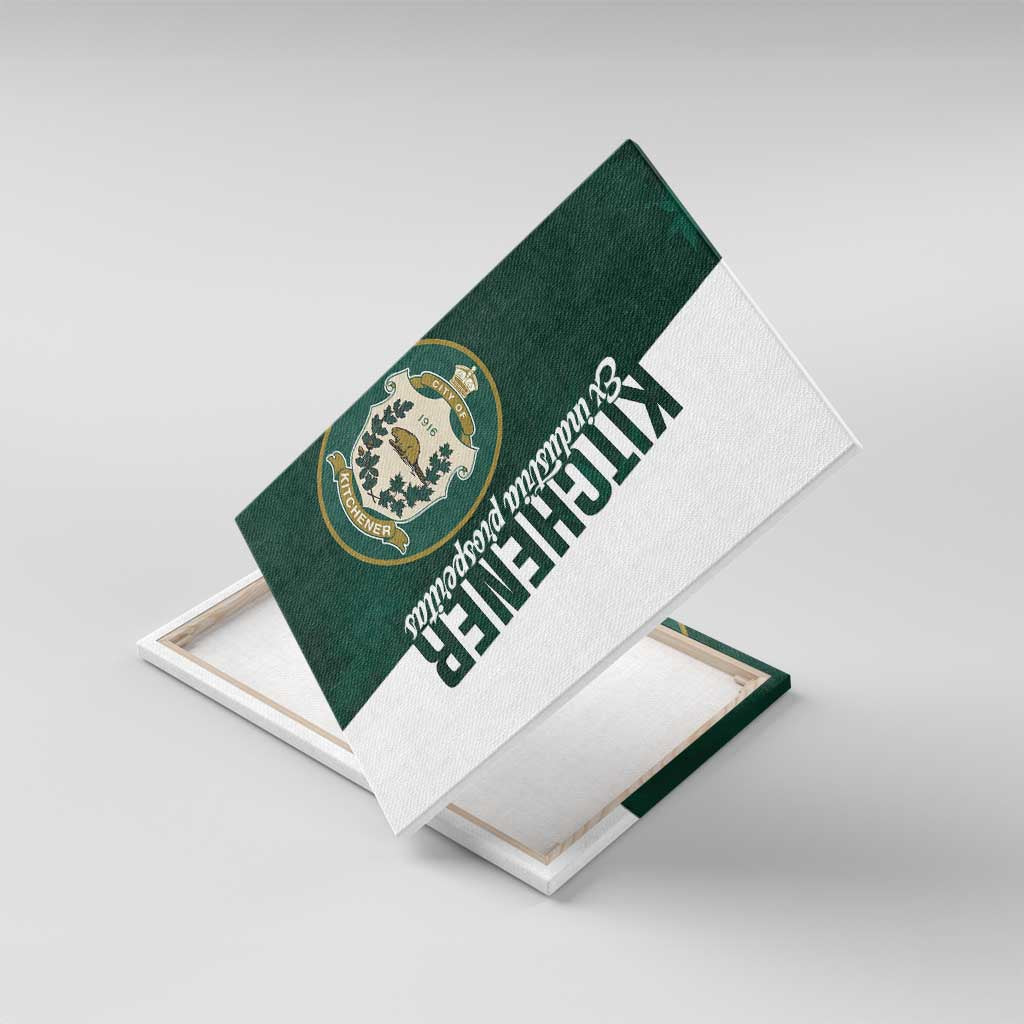 Personalised Canada Kitchener Canvas Wall Art Ex Industria Prosperitas