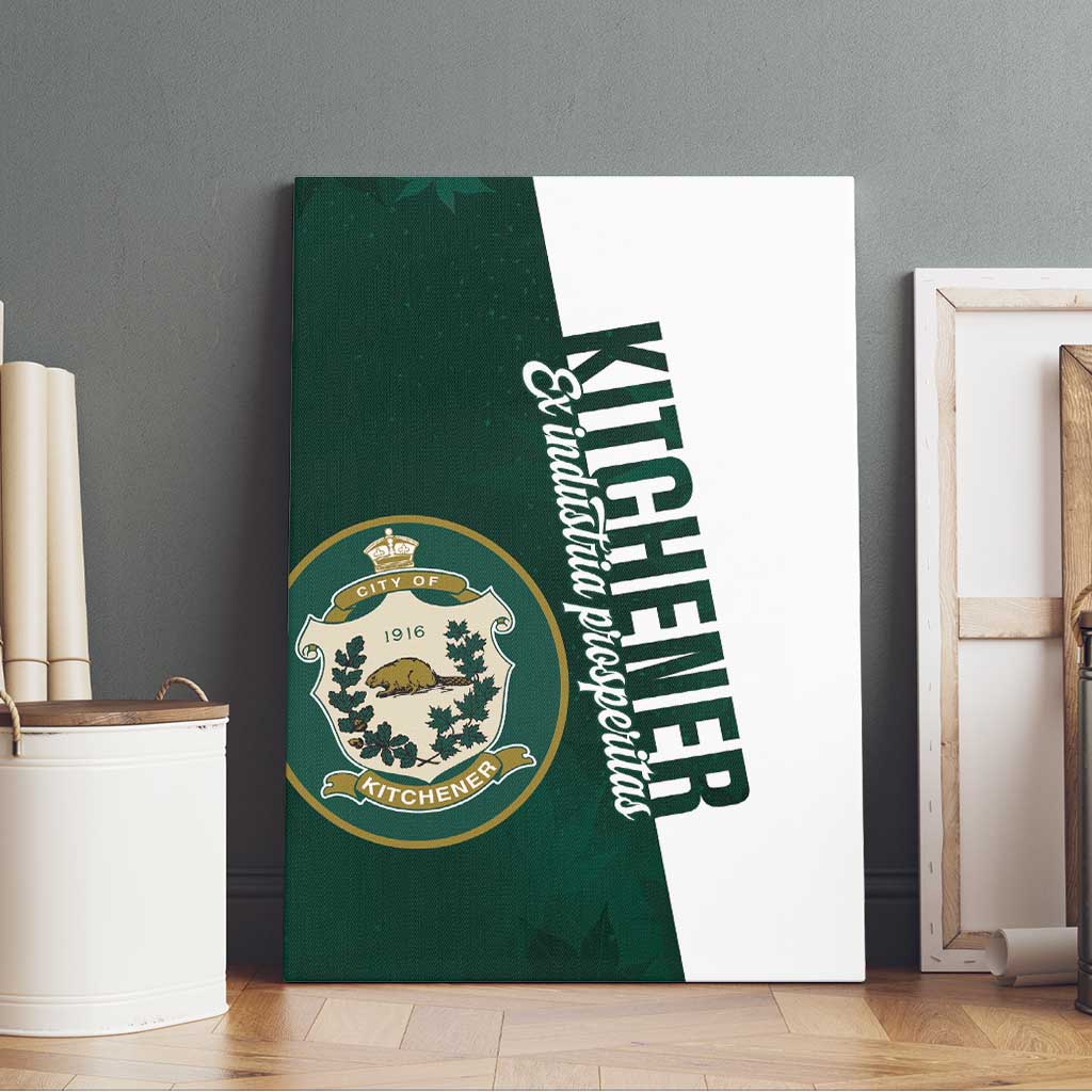 Personalised Canada Kitchener Canvas Wall Art Ex Industria Prosperitas