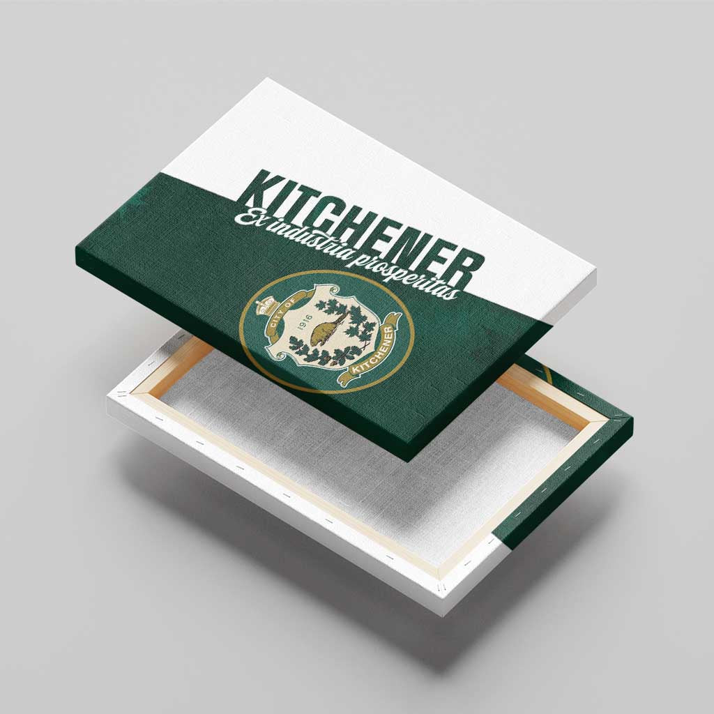 Personalised Canada Kitchener Canvas Wall Art Ex Industria Prosperitas